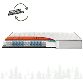 schwarzwaldmarie Rosi 7-Zonen-Taschenfederkern- Matratze mit Wendefunktion und Komforthöhe, Größe: 140 x 200 cm, Härtegrad: Soft – Mittelfest (H2/H3)