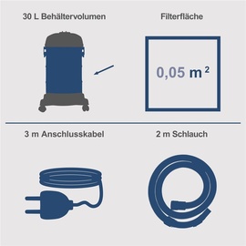 SCHEPPACH NTS30v2 30 L 1200 W Edelstahl inkl. Zubehör