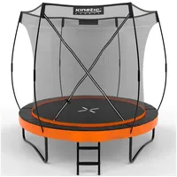 Kinetic Sports Trampolin Outdoor 244 cm, 'Ultimate Pro' – TÜV Rheinland geprüft, Kürbis-Design, AirMAXX Technologie, Sunset Orange