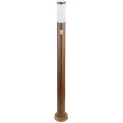 Stehleuchte, Bewegungsmelder, IP44, Holzoptik, H 110cm