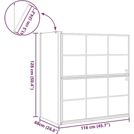 vidaXL Bad-Duschschirm Schwarz und Transparent 116 x 68 x 128 cm
