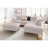 Cotta Polstergarnitur »Caluso«, (2 tlg.), Set: bestehend aus Ecksofa, Hocker, Ecksofa inkl. Kopfteilverstellung beige