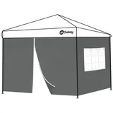Sekey Pavillonseitenteil 2er Set Pavillon Seitenteile Seitenwand für Faltpavillon 300 x 300 cm, Mit Reißverschluss, mit Fenster / auch für 300 x 600 cm, 300 x 900 cm grau