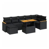 vidaXL Garten-Lounge-Set 8-tlg. schwarz