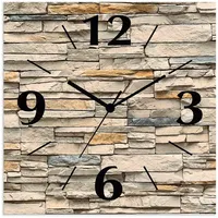 ARTland Wanduhr Braune alte Ziegelmauer (wahlweise mit Quarz- oder