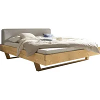 Schlafkontor »Tisa«, 180x200 cm, Bett-Kopfteil mit Stoffbezug in hellgrau, braun
