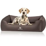 Knuffelwuff orthopädisches Hundebett Oliver, XXXL - Dunkelbraun | Easy Clean Wildlederoptik | Memory Foam | wasserabweisend waschbar | gelenkschonend robust für kleine bis große Hunde