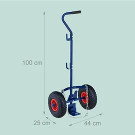 Relaxdays Transportwagen für Gasflaschen 3/5 kg Blau/Rot/Schwarz