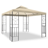 habeig Pavillon WASSERDICHTER Pavillion Romantika 3x3m Metall inkl. Dach wasserfest, (inkl. Dach und Gestell), 100% wasserdicht beige