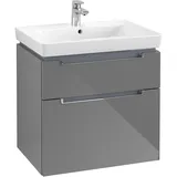 Villeroy & Boch V&B Waschtischunterschrank Subway 2.0 63,7x59x45,4cm, Griff chrom, glossy grey