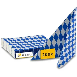 HEKU 200 Stück Partyservietten  Dekorative Papiertücher im bayrischen Design, Perfekte Oktoberfest-Dekoration  Saugstarke 3-lagige Einwegservietten