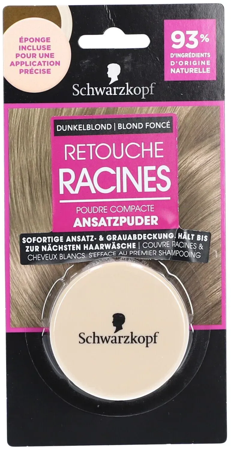 Schwarzkopf Retouche Racines - Abdeckender Kompaktpuder für weißes Haar - Dunkelblond