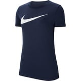 Nike Damen Women's Team Club 20 Tee T Shirt, Obsidian/White, M
