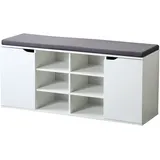 KESPER Schuhschrank mit Sitzkissen 103 x 48 x 30,5 cm weiß/grau