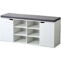 KESPER Schuhschrank mit Sitzkissen 103 x 48 x 30,5 cm weiß/grau