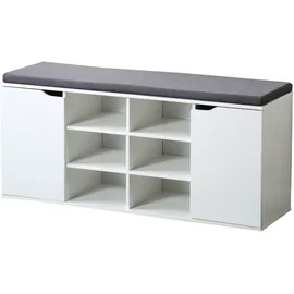 KESPER Schuhschrank mit Sitzkissen 103 x 48 x 30,5 cm weiß/grau