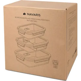 Navaris Frischhaltedose Set transparent 3 x 1 l