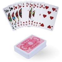Bestlivings Spielesammlung, Gesellschaftsspiel 06671 Spielkarten, Kartenspiel 55 Blatt - Profiqualität Rommé Bridge Canasta Poker Skat blau|bunt|rot