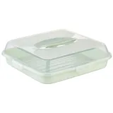 uandu Kuchen Transportbox Quadratisch, Tortentransportbox mit Deckel. Kuchenbehälter mit Haube und Griff, Kuchencontainer, Tortenbehälter, Servierplatte, Partybutler, Transportbox Kuchen, Cake box