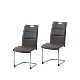 Hti-Living Schwingstuhl Kunstleder blau/braun 2er Set