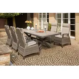 Siena Garden Garten-Essgruppe SIENA GARDEN "Corido", grau (antharzit, grau, grau, anthrazit), Aluminium, Sitzmöbel-Sets, Aluminium, verstellbar, ausziehbar, geeignet für 6 bis 8 Personen