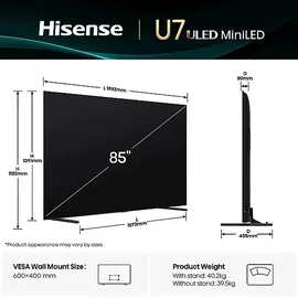 Hisense 85U7Q 85 Zoll MiniLED ULED 4K Smart TV