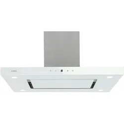 Klarstein Valeria Inselhaube 90cm 650m3/h Touch EEC A LED Glas Edelstahl Weiß
