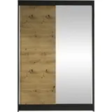 Mirjan24 Schiebetürenschrank Lino I 2-türig 0 x 0 x 0 cm Schwarz/Artisan Eiche