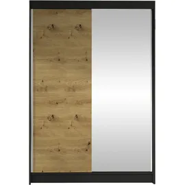 Mirjan24 Schiebetürenschrank Lino I 2-türig 0 x 0 x 0 cm Schwarz/Artisan Eiche