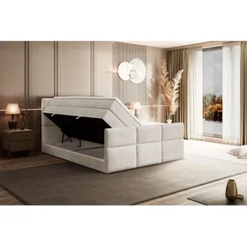 altdecor Boxspringbett mit Matratze und Topper, Fußteil,Polsterbett mit, H3- und H4- Matratzen, Bettk... - Taupe