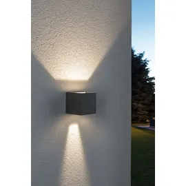 Paulmann Außenwandleuchte Aluminium 80x80mm 2x3,5W grau