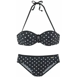 LASCANA Bügel-Bandeau-Bikini Damen Schwarz/Weiß 48 Cup B