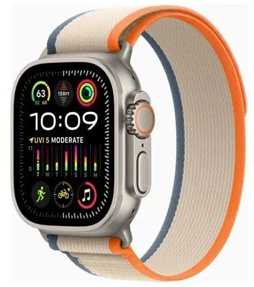 Watch Ultra 2 GPS + Cellular 49mm - Titanium Case with Orange/Beige Trail Loop - M/L