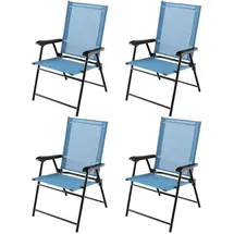 Costway Gartenstuhl klappbar 150 x 60 x 90 cm blau 4 St.