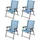 Costway Gartenstuhl klappbar 150 x 60 x 90 cm blau 4 St.