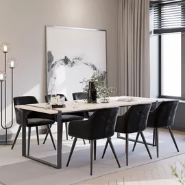 Tectake Marilyn 8 St. Samt schwarz/schwarz