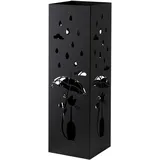 Baroni Home Schirmständer Metall 15,5 x 15 x 49 cm Schwarz