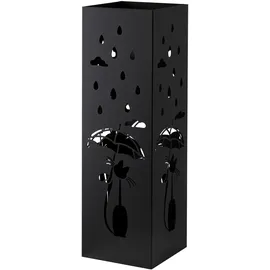 Baroni Home Schirmständer Metall 15,5 x 15 x 49 cm Schwarz