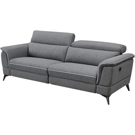 vente-unique Relaxsofa elektrisch 3-Sitzer - Stoff - Grau - MACARI