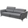 vente-unique Relaxsofa elektrisch 3-Sitzer - Stoff - Grau - MACARI