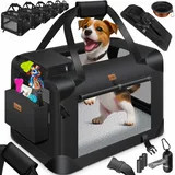 Lovpet LOVPET® Hundebox Hundetransportbox faltbar Inkl.Hundenapf Transporttasche Hundetasche Transportbox für Haustiere, Hunde und Katzen Haustiertransportbox