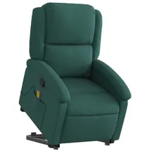 vidaXL Massagesessel mit Aufstehhilfe Stoff 86,5 x 99,5 x 86,5 cm Dunkelgrün