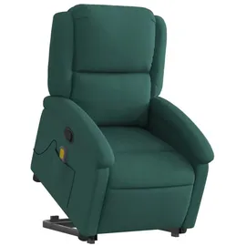 vidaXL Massagesessel mit Aufstehhilfe Stoff 86,5 x 99,5 x 86,5 cm Dunkelgrün