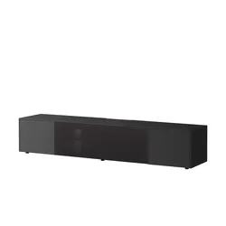 TV-Lowboard  Stream Premium , schwarz , Maße (cm): B: 200 H: 36 T: 43.0