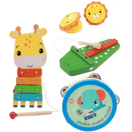 Fisher-Price Holz-Musikinstrumente 5 Teile grün