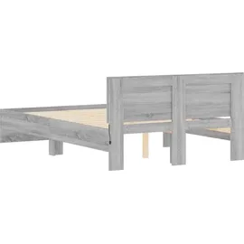 vidaXL Bettgestell mit Kopfteil LED-Beleuchtung Grau Sonoma 120x200 cm