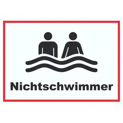 Nichtschwimmer Schild A6 (105x148mm)