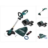Makita UR 100 DSAE Akku Rasentrimmer 10,8V + 2x Akku 2,0Ah + Lader + 1x Fadenkopf und Zubehör