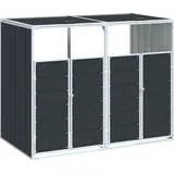 vidaXL Mülltonnenbox für 2 Tonnen Anthrazit 144x81x113 cm Stahl