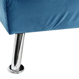 Mendler Sofa HWC-K21, Klappsofa Couch Schlafsofa, Nosagfederung Schlaffunktion Liegefläche 181x107cm ~ Samt, blau